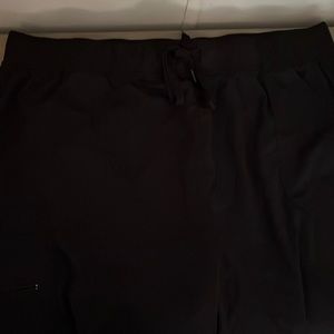 Adar black jogger style scrub pants.